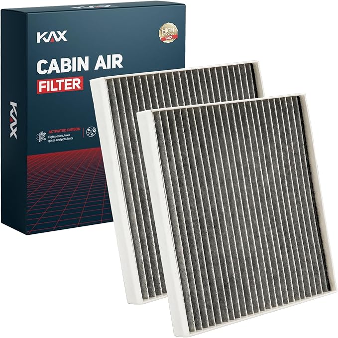 KAX Cabin Air Filter with Activated Carbon, CF12160 Replacement for Tucson, Sportage, Kona, Soul, Seltos, Venue, Veloster, Veloster N, Kona N, Soul EV, Pack of 2