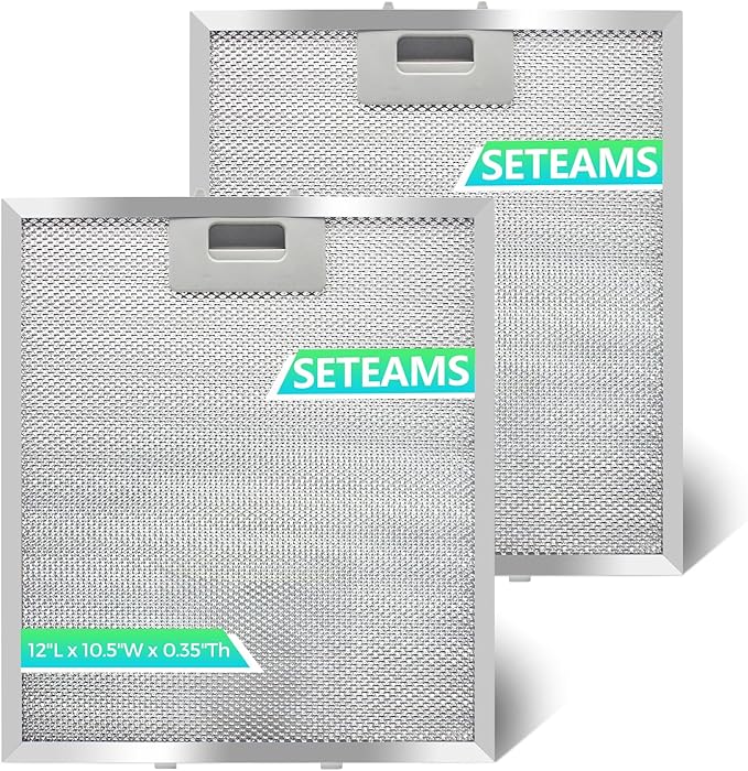 W10169961A Range Hood Filter Replacement 12" Long x 10.5" Wide - Aluminum Frame & Mesh - 2 Pack by seteams