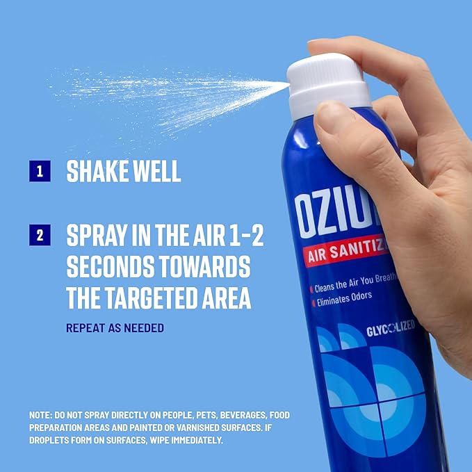 Ozium Air Sanitizer Spray - Room Odor Eliminator for Home, Car, and Office - Citrus - 8 oz Can - 6 Pack
