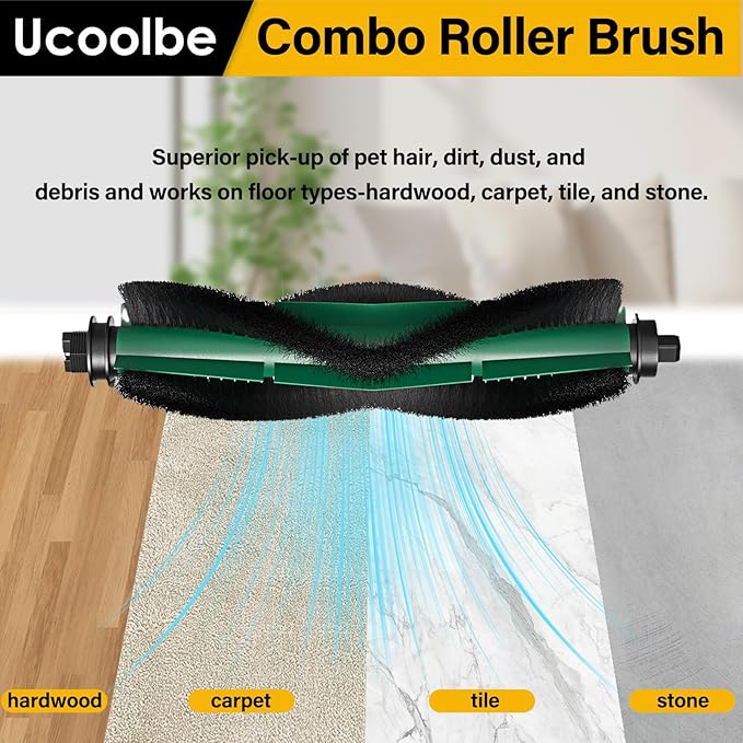 Replacement Parts for iRobot Roomba Essential Series Y0110 Y0140, Q0120 Q0110 Q0520 105 105 Combo 205 Robot Vacuum Cleaner, 1 Main Brush Rollers