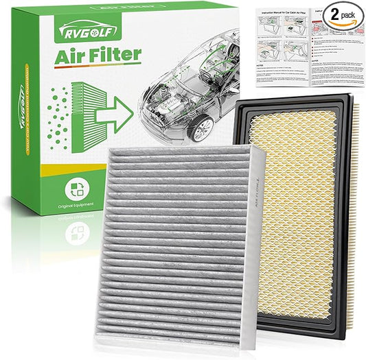 Engine+Cabin Air Filters Fit for Explorer 2011-2019, 3.0T Flex 2010-2019, Fusion 2010-2012 3.5L, Taurus 2009-2019, MKT 2010-2019 Engine Air Filter Replace CF11176 CA10242