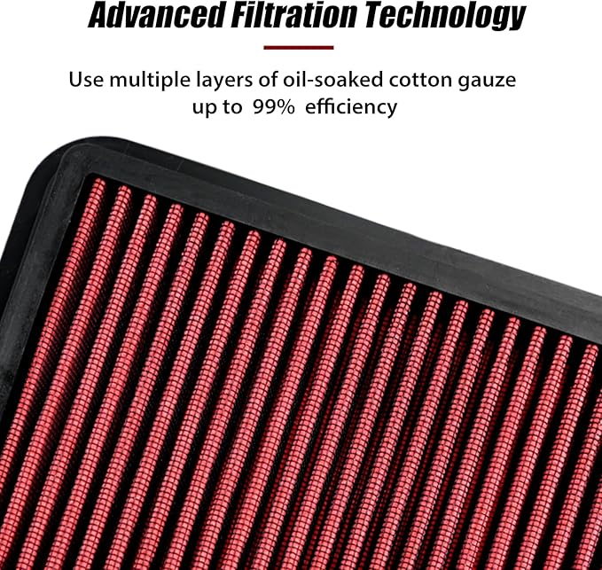 RYANSTAR RACING High-Flow Engine Air Filter 33-2360 Compatible with Pontiac Scion Toyota Washable and Reusable Improves Power and Throttle Response Designed for Lifelong Use