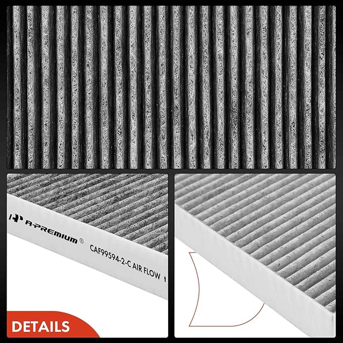 A-Premium 2-PC Cabin Air Filter with Activated Carbon Compatible with Hyundai Elantra, Elantra N, Sonata, Santa Fe, Tucson, Kona, Ioniq 5, Santa Cruz & Kia Sorento, Sportage, Niro, K5 & Genesis GV60