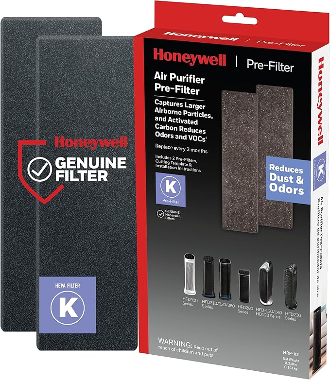 Honeywell Household Odor & Gas Reducing Pre-filter, 2 Pack