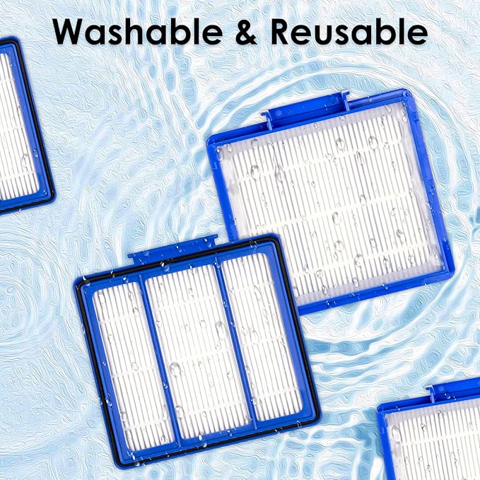 (6 Pack) RVFFK950 1172FK870 HEPA Filters for Shark ION, IQ, EZ, AI Series Robot Vacuum RVFFK950 1172FK870 RV101 RV1001AE RV1001 AV970 AV1002AE AV993 RV912S AV753 UR1000SR AV752 Filter Accessories