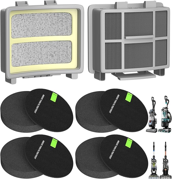 39883 Filters for Bissell Pet Hair Eraser 39883 3418 3774F 3409 3774 3774G 3775 3415 3404 3402 SurfaceSense Lift-Off Vacuums (2Filter+4Foam)