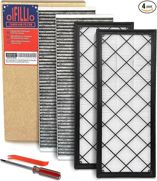 OIFILLIO Cabin Air Filter HEPA Air Intake Filter Fits for Model Y 2020-2024, Designed for Biochemical Defense Mode, Replace 110768100A,165837500A, 165837600A with tools