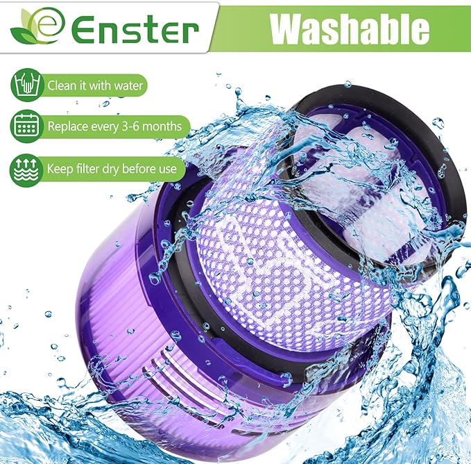 V9 SV18 Filter Replacement Compatible with Dyson SV18 Digital Slim Fluffy Extra V9 Motorbar Cordless Vacuum Part No. 970612-01 for Dyson Digital Slim Filter (3 Pack)