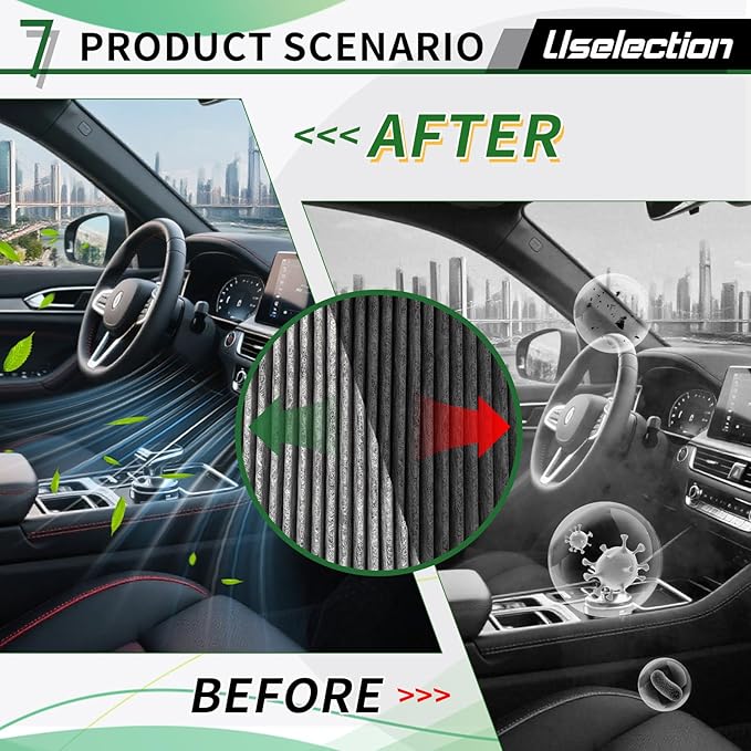 Cabin & Engine Air Filter W/Activated Carbon Set for(2012-2018) BMW 328I, 328I XDRIVE, 428I, 428I GRAN COUPE, 328D, 228I, 320I, 2.0L SERIES Select Models #13718507320 64119237555 (2.0L Engine ONLY)