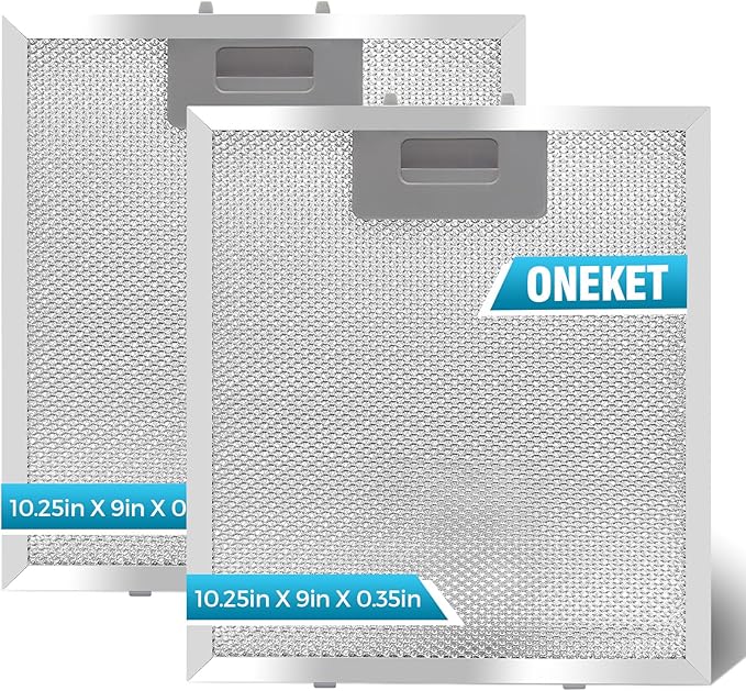 Range Hood Filter Replacement 10.25x9x0.35Inch (260x230x8.9mm) 5-Layer S97018029 Mesh Hood Vent, Range Hood Grease Filter, fits Br.oan's B5 Series 2pack by oneket (Aluminum)