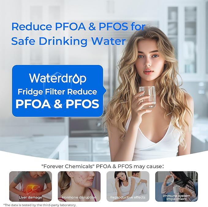 Waterdrop Refrigerator Water Filter, Replacement for Bosch® 640565, Whirlpool® WHKF-R-PLUS, EVOLFLTR10, 3M® Cuno CS-52, CS-51, W1085590, 51000, 3 Filters
