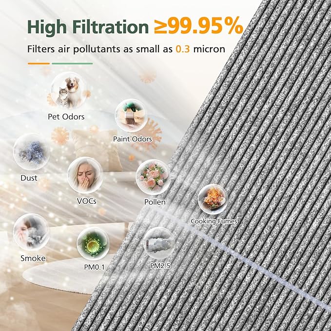 BP03 BP04 BP06 Activated Carbon Filter Compatible with Dyson Purifier Big + Quiet, For Models BP03, BP04, BP06, High-Efficient Carbon Filter for Smoke, Pet Odors, Wildfire, VOCs, Park# 972133-02/03