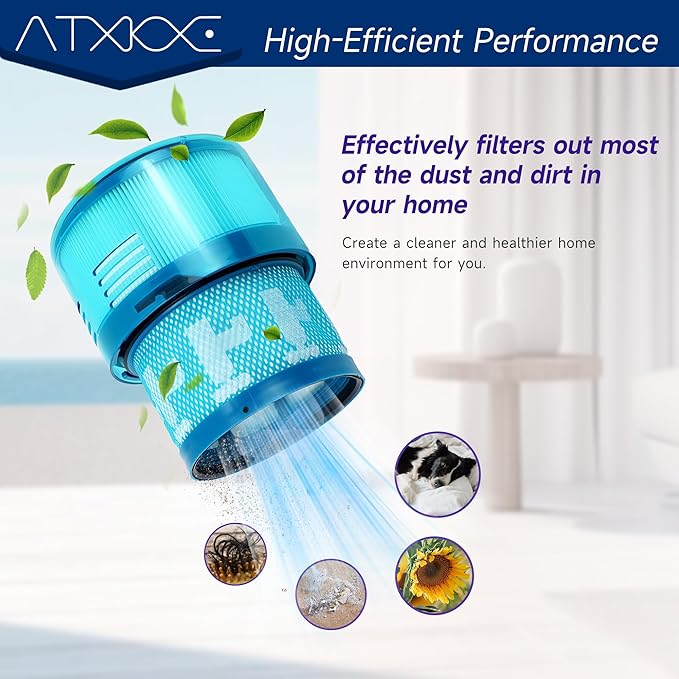 ATXKXE Gen5 Filter Replacement filter, Compatible with Dyson Gen5detect Absolute, Gen5outsize Absolute, Gen5detect Fluffy Cordless Vacuum Cleaner, 3 Pack Filters and 1 Clean Brush