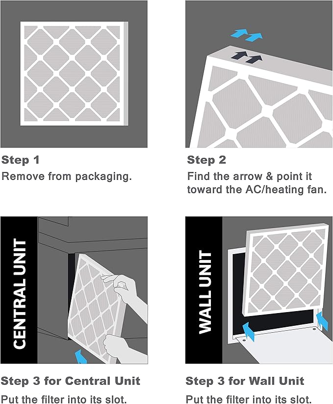 Aerostar 24x30x1 MERV 13 Air Filter, Pleated AC Furnace HVAC Filters (23.5x29.5x0.75), for Allergies Asthma Dust Pet Dander Pollen Smoke Bacteria, MPR 1200 FPR 7, USA, 6 Pack
