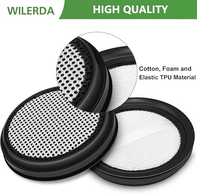NEC101 Vacuum Filters Compatible with Eureka NEC101 Cordless Vacuum Cleaner, Non Woven Replacement Vacuum Filter, Compared to part # P1006, 2 Pack (Not for Other Models of Vacuum Cleaners)
