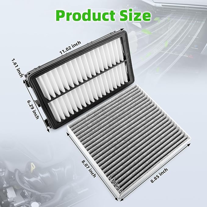 AUTOKAY 97133L1000 28113L1000 Cabin & Engine Air Filter Fit for Hyundai Tucson Santa Cruz 2022-2025 Santa Fe 2021-2025 Sonata 2020-2025 for Kia Sorento K5 2021-2025 Sportage 2023-2025 Not For Hybrid