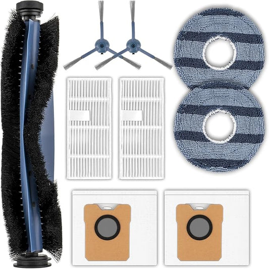 (9 Pack) C20 Omni Replacement Parts Compatible with Eufy C20 Omni Robot Vacuum Cleaner, 1 Roller Brush, 2 HEPA Filters, 2 Side Brushes, 2 Dust Bags, 2 Mop Pads, Accessories Kit