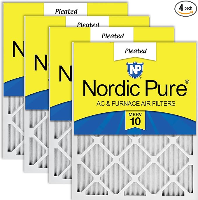 Nordic Pure 16x24x1 (Actual Size: 15 1/2 x 23 1/2 x 3/4) Pleated MERV 10 Air Filters 4 Pack