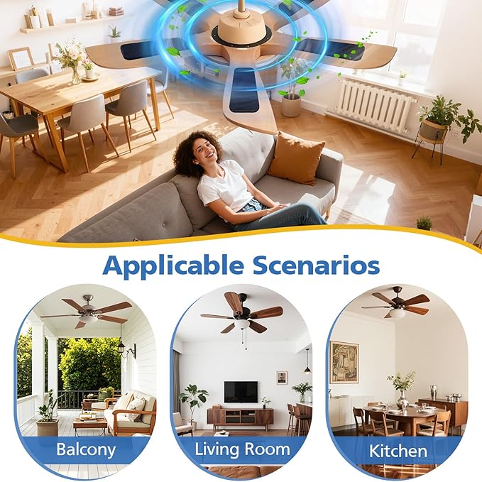 20 Pack Ceiling Fan Filters for Blades, Activated Coconut Shell Carbon Fan Blade Air Filters for Dust, Odors & Pet Dander, Easy Stick Universal Fit Ceiling Fan Air Purifier Pads, Unscented