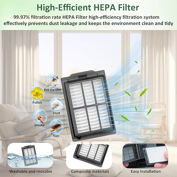 25 Pcs Accessories Kit for iRobot Roomba Plus 405/505/507 Combo Robot Vacuum Cleaner, 2 Main Brushes, 6 Dust Bags, 6 Mop Pads, 4 HEPA Filters, 6 Side Brushes and 1 Cleaning Tool