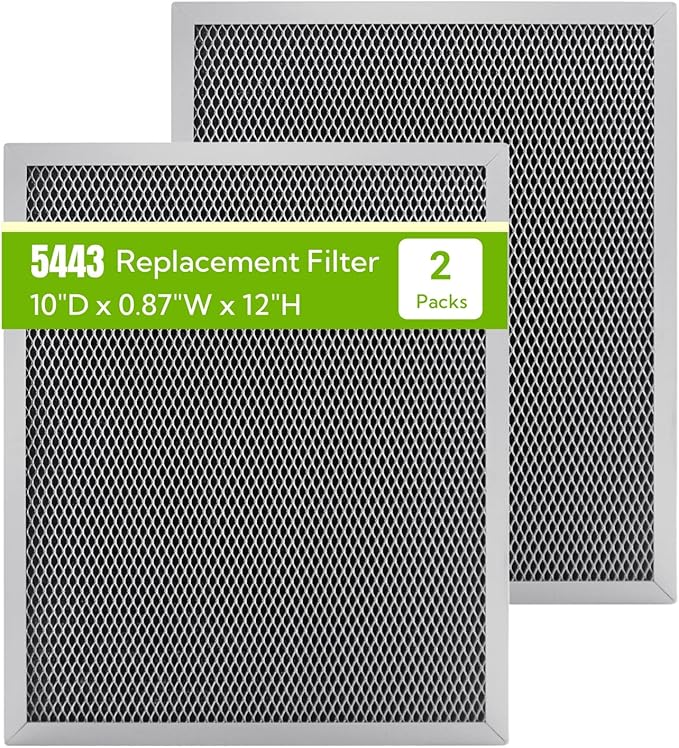 2 Packs 5443 Dehumidifier Filter 10″x12″x1″ Fits for Whole-House Dehumidifiers Models 1830 1850 1852 and Ventilation Models 8191 8192,Washable MERV 8 Filter Replacement