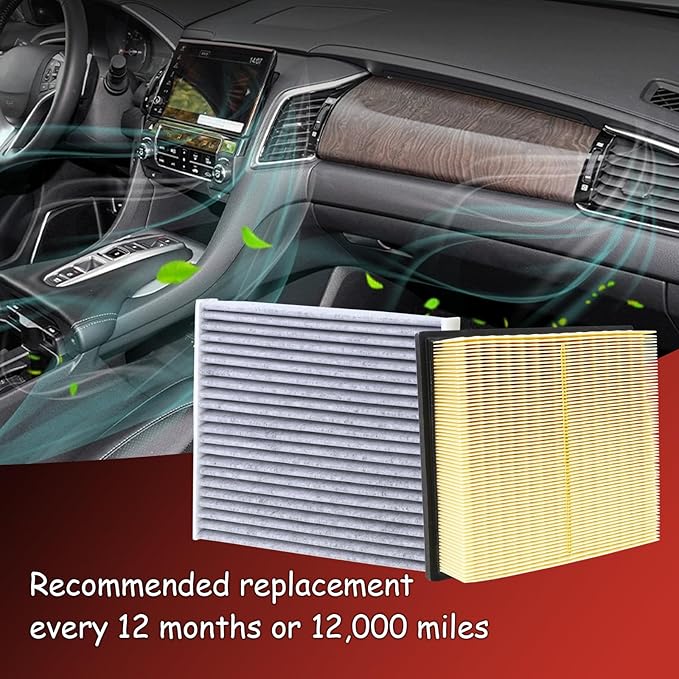 CA10755 Engine Air Filter and CF10285 Cabin Air Filter kit Compatible with 2011-2020 Toyota Sienna 2013-2018 Avalon Non-Hybrid 2012-2017 Camry Non-Hybrid 2013-2018 Lexus ES350 2015-2017 NX200T