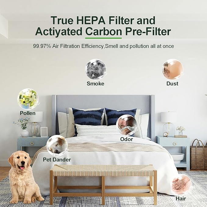 6 Pack LV-H128 Replacement Filter for Levoit Air Purifier, Compatible with LV-H128 / HM669A / RV60, 3-Stage H13 HEPA Filtration System,6 Pack HEPA,24Pack Aroma Pads,Part Number LV-H128 06