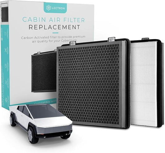 Lectron Cabin Air Filter Replacement Compatible with Tesla Cybertruck - H13 HEPA Filter with Activated Carbon (1-Pack)