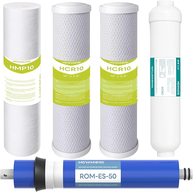 5 Stage 50 GPD RO Water Filter Replacement Set, Fit for APEC Reverse Osmosis System (Essence & Ultimate Series), 1/4" Output