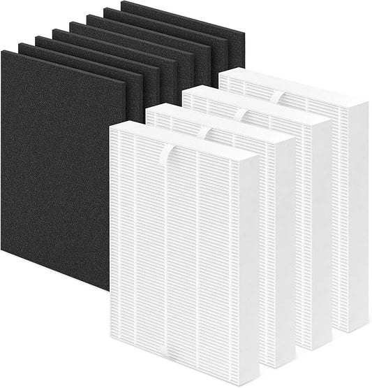 AP-1216L Filter Replacement for Coway AP-1216L Purifier, Include 4 Main Filter and 8 Pack Activated Carbon Filter, Part # ‎AP-1216-FP