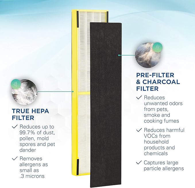 GermGuardian Air Purifier Filter FLT5000 Genuine HEPA Replacement Filter C for AC5000, AC5000E, AC5250PT, AC5350B, AC5350BCA, AC5350W, AC5300B Germ Guardian Air Purifiers