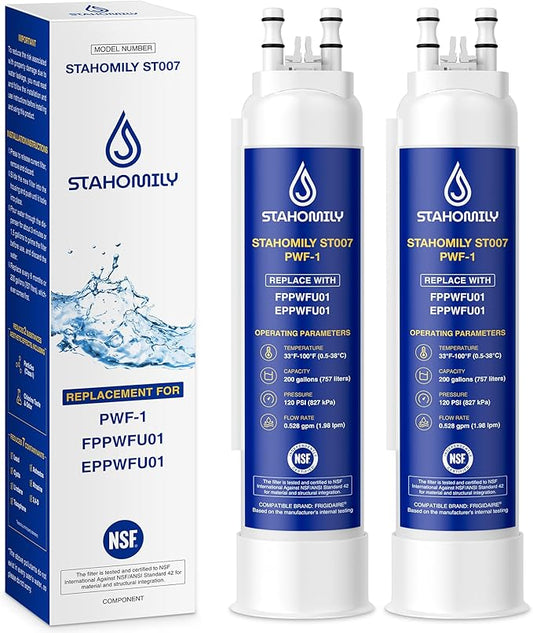 PWF-1 Water Filter Replacement for Frigidaire FPPWFU01, PurePour PWF-1 Water Filter, EPPWFU01 PureAdvantage PWF-1, 2 Pack
