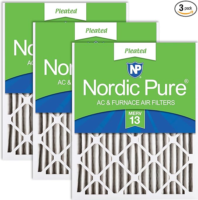 Nordic Pure 20x30x2 (Actual Size: 19 3/4 x 29 3/4 x 1 3/4) Pleated MERV 13 Air Filters 3 Pack