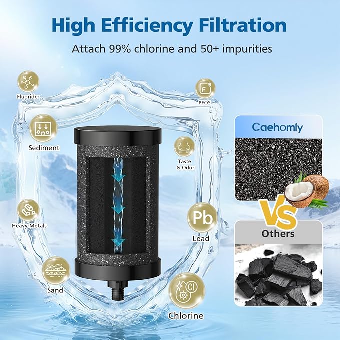 2387 Pro Filter Replacement, NSF Certified for Alexapure 2387 Pro Water Filter, 5,000 Gallon Throughput Capacity Compatible with Alexapure Pro Water Filtration System, 2 Pack Black
