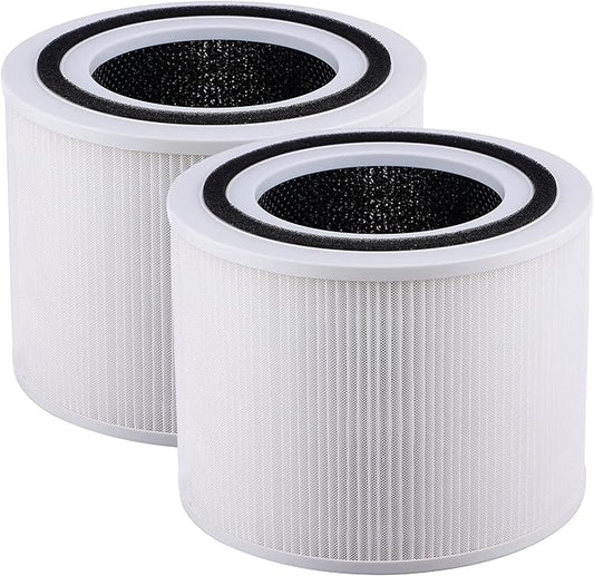 2 Pack Air Purifier replacement filter for Levoit Core 300 and Core 300S VortexAir Air Purifier, H13 true hepa filter Core 300-RF White