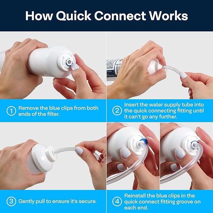 SpiroPure Inline Filter NSF Coconut Shell Granular Carbon Water Filter with 1/4" Quick-Connect, 2" x 10" (1 Pack)