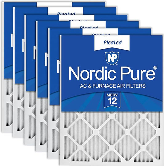 Nordic Pure 16x24x1 (Actual Size: 15 1/2 x 23 1/2 x 3/4) Pleated MERV 12 Air Filters 6 Pack