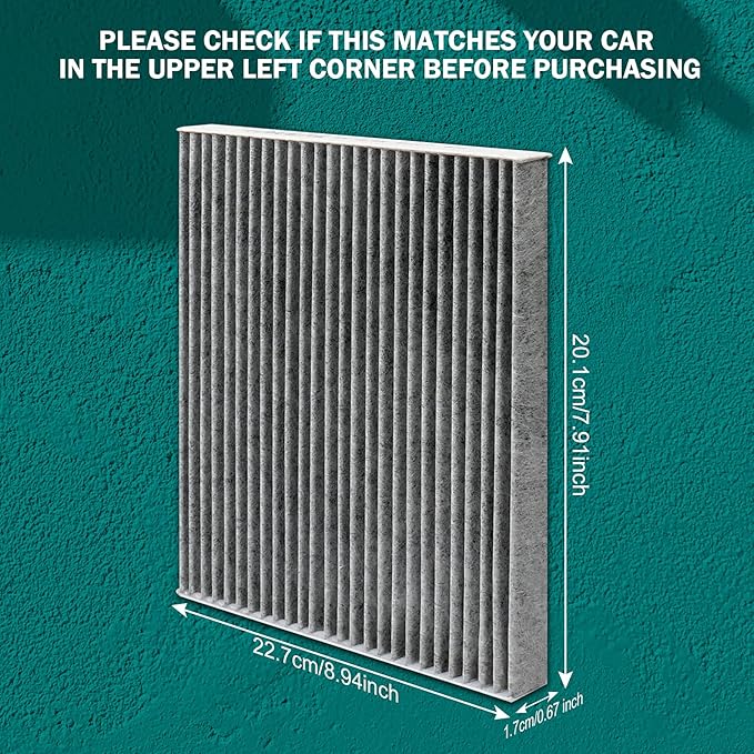 Cabin Air Filter Replacement for CF10709 FD709 CP709 Hyundai Kia Accent Genesis Coupe Tucson Veloste Forte Rio Sportage with Activated Carbon