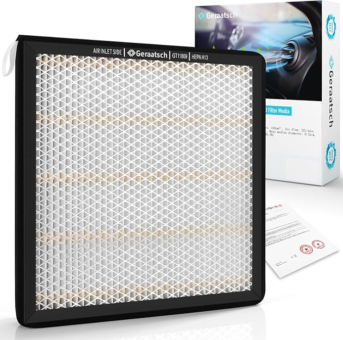 HEPA Cabin Air Filter with Activated Carbon Bean, Tested 99.95% Filtration, Zero deformation, CF11809 for Cadillac Escalade; Chevrolet Silverado, Suburban, Tahoe; GMC Sierra, Yukon, Yukon XL
