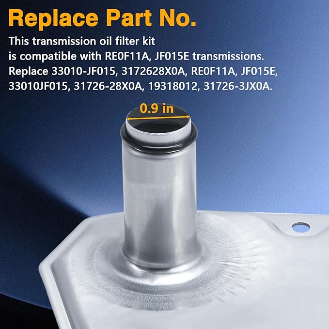 Transmission Fluid Filter Kit with Gasket Compatible with Nissan Versa Sentra Versa Note 2012-2019,Replaces#:33010-JF015 31726-28X0A 31726-3JX0A 19318012 RE0F11A JF015E
