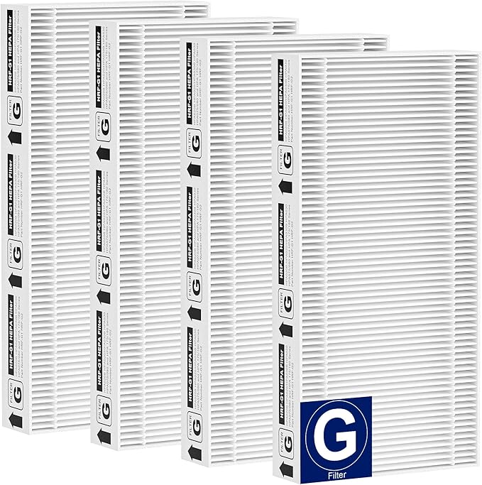 HRF-G Replacement Filter Compatible with Honey-Well HPA020B HPA020 & HPA030B HPA030 & HPA075/HPA080 Series ＆ HPA175/HPA180 Series Purifier Filter G,Part Number HRF-G1/HRF-G2,4 Pack