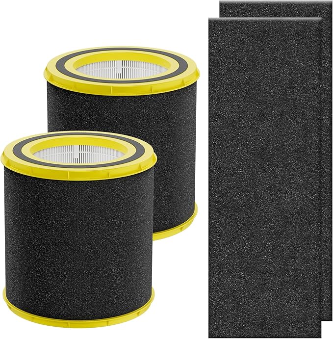 FLT4700 HEPA Filter M Replacement Compatible with G-Guardian AC4700 AC4700BDLX AC4711W AC4625 AC4625WDLX Air Purifier FLT4700 FLT47CB4, 2 HEPA + 4 Activated Carbon Filter (2+4)