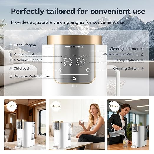 NatureFlow F40-AC（2nd Gen） Reverse Osmosis Water Filter Countertop with UV, Natural Remineralization,10-Stage RO Filtrations, 4:1 Pure to Drain, pH9 Alkaline Water Purifier,BPA Free,NSF/ANSI/UL/FDA