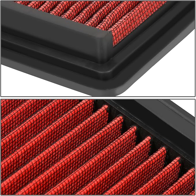 DNA Motoring AFPN-104-RD Clean Air Washable Drop In Panel Air Filter [Compatible with 8-11 Ranger / 97-04 Explorer / 01-05 Explorer Sport / 98-09 B2300-B4000 / 97-01 Mountaineer 4.0L]