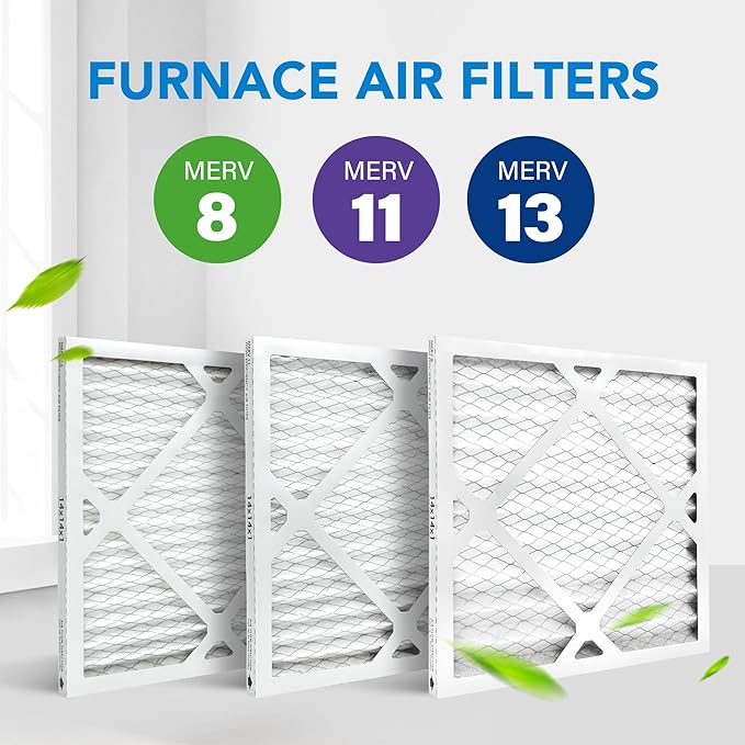 LotFancy 14x14x1 Air Filter MERV 8 6-Pack, Electrostatic Pleated Furnace & AC Filter, Captures Dust, Pet Hair, Pollen, Actual Size: 13.75"x13.75"x0.75"