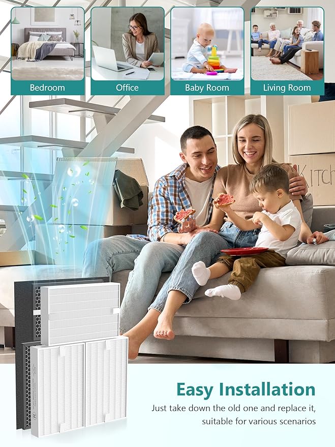 10-Pack HPA5300B Replacement Filter Compatible with Honeywell Air Purifiers HPA5300B HPA5350 HPA3300, 3 R Filters, 3 S VOC Filters and 4 A Pre-Filter, Part# HRF-R3, HRFSC1, HRF-A300 & HRF-ARVP300