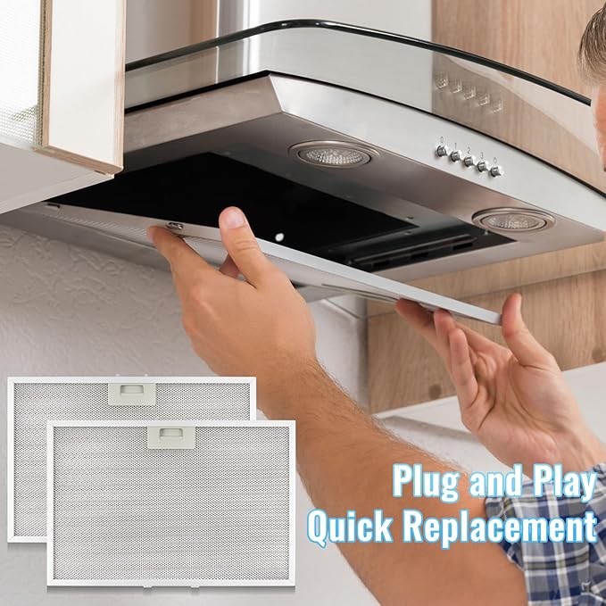 2 Pcs WB02X11012 Range Hood Filter Replacement for GE JV666H2SS JV566h2SS JV565H1BB JV565H1CC JV565H1WW