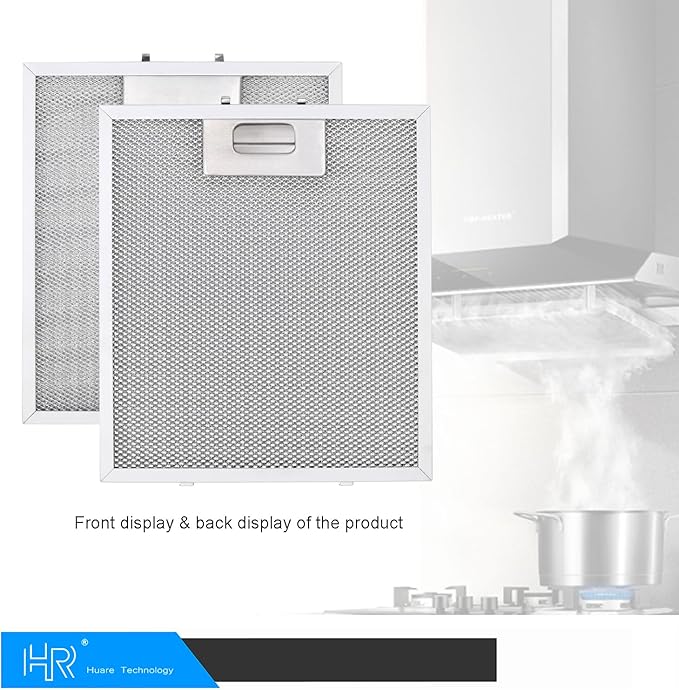Updated Range Hood Filter Replacement 9x10.25Inch (230x260mm) 4-Layer S97018029 Aluminum Mesh Hood Vent Filter, HR Huare Technology Grease Filter, fits Broan B5 Series, Alternative 1932913, 2pack