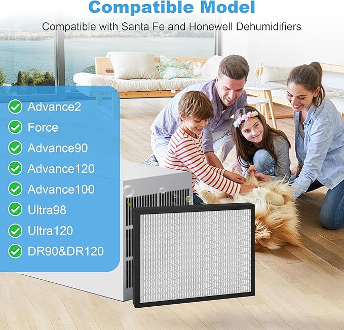 14 x 17.5 x 1.75 MERV 13 Replacement Dehumidifier Filter for DR90 & DR120 Dehumidifier Santa Fe Advance90 Advance100 Advance120, 2 Pack