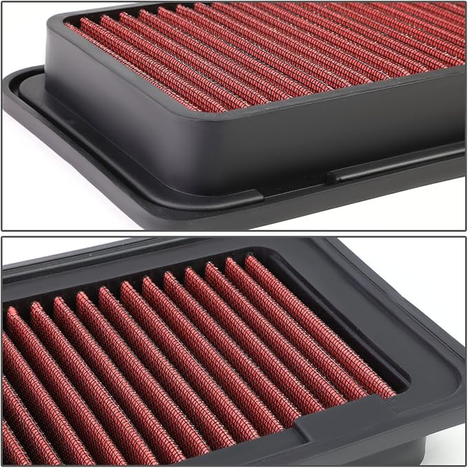 DNA Motoring AFPN-109-RD Clean Air Washable Drop In Panel Air Filter Enhance Engine Performance [Compatible with 03-08 Vibe / 13-16 FR-S/ 05-10 tC / 03-08 Corolla / 03-08 Matrixr / 13-17 Brz ]